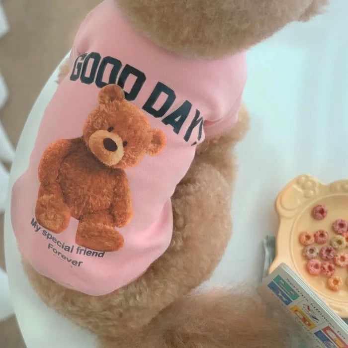 Dog Clothes Dog Costume Pet Clothes Cartoon Bear Pet Shirt  Puppy Clothes Pet Vest Pet Clothes Dog Sport Shirt XS-XXL