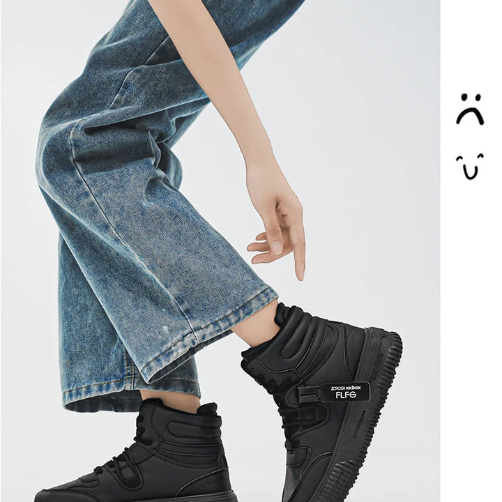 Casual Sneaker High-top Male Sneakers Loafers Shoes for Men Skateboard Sports and Leisure Wear-resistant Non-Slip All-match New
