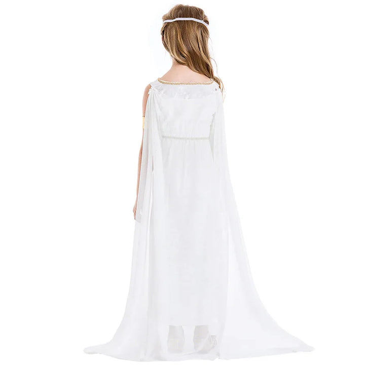Divinely Elegant!
Flowing white dress with golden details makes this the perfect goddess look for Halloween, carnivals, or school plays. Comfortable, graceful, and magical.
🏛 Includes: Goddess dress + accessories
🎃 Occasions: Halloween, carnival, themed