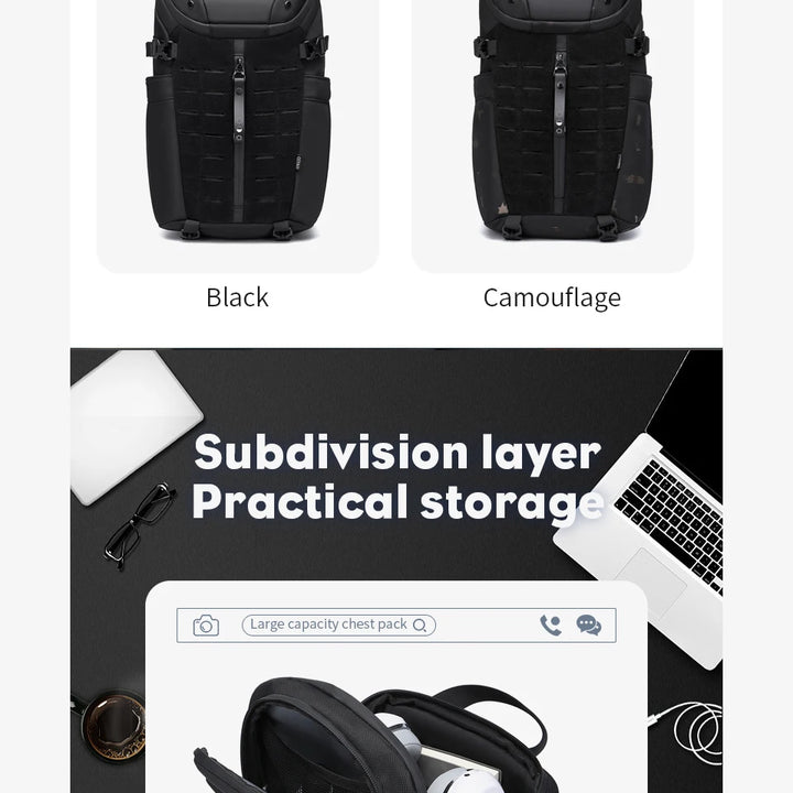 OZUKO Large Capacity Men Shoulder Bag Waterproof Sling Crossbody Bags for Man Short Trip Messenger Bag Fashion Quality Chest Bag