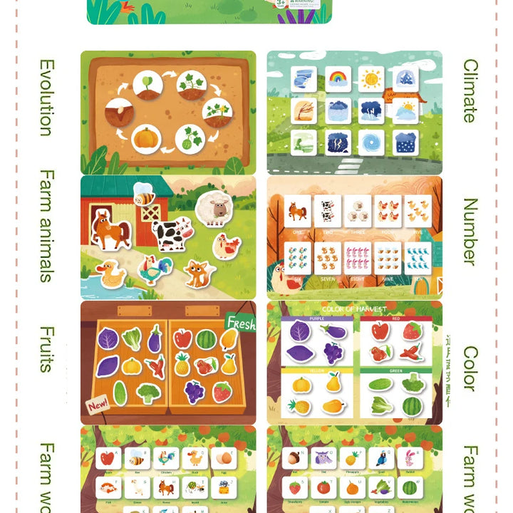 Montessori Busy Book for Kids Sticker Quiet Book Baby Early Educational Toy toddlers Matching Puzzles Game Learning Toys Gifts