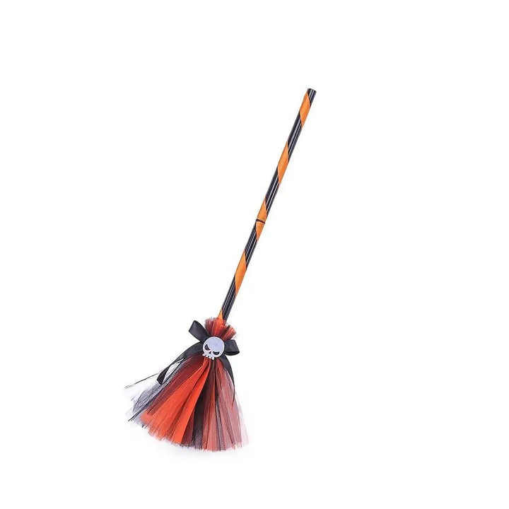 3D Halloween Witch Hat DIY Eye-catching Halloween Broom Ornaments Cartoon Witch Dress Up Ornaments Decor Accessories