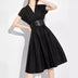 Women Long Dress New V-neck Sleeveless High Waist Slim Black Business Party