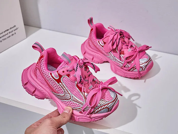 Children Brand Casual Sneakers 2023 Autumn Boys Girls Sport Shoes Kids Thick-sole Sneakers Women Chunky Trainers Running Shoes