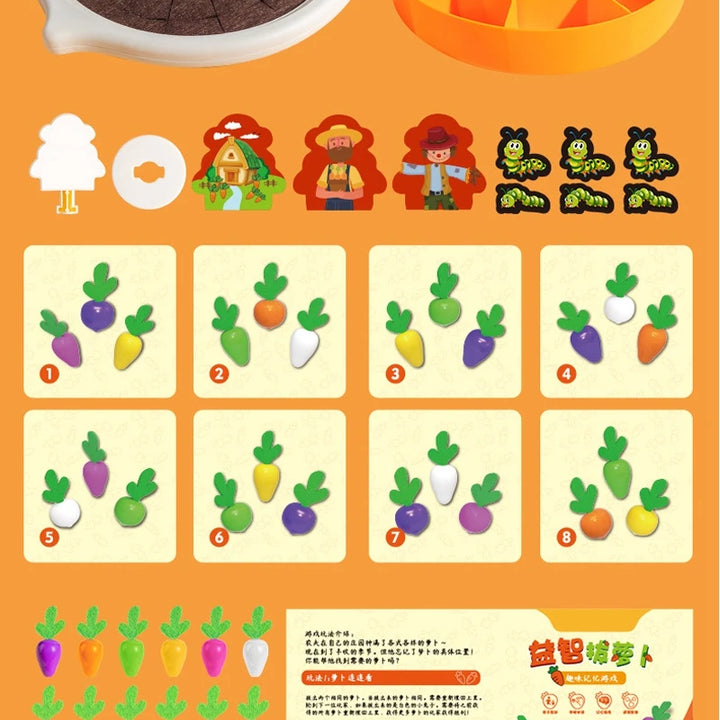 Baby Montessori Toys For Toddler Toys Educational Colorful Shape Toy Pull Carrot Set Counting Discouvery Toys For Kids Learning