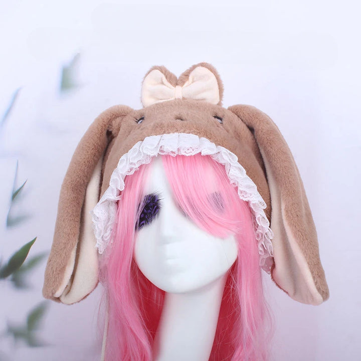 Halloween Girl Funny Headgear Cute Rabbit Ears Cap Warm Plush Pet Hat Christmas Cosplay Props Headwear Supplies