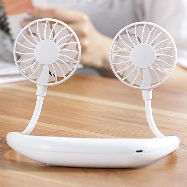 Portable Summer Sports Fans Low Noise USB Neck Cooling Fan Rechargeable Comfortable To Wear for Home School Office