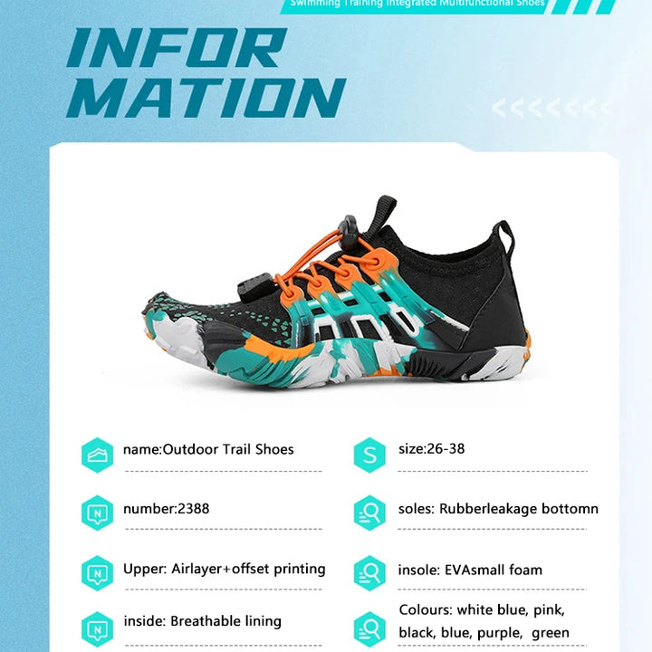 Kids Quick-Drying Water Shoes Anti Slip Wear-Resistant Cushioning Prevention Soft Breathable Sneakers Kids Barefoot Shoes ﻿