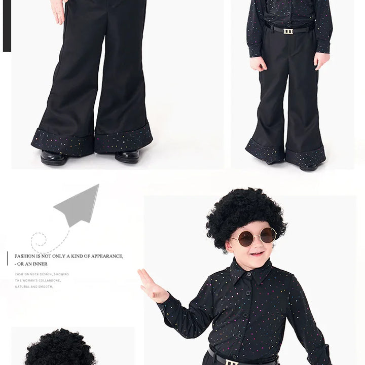 Kids’ 70s Disco Sequin Costume – Retro Hippie Singer Outfit for Halloween, Parties & Stage Performances"
✨ Shine under the spotlight with this dazzling 70s disco costume for kids! Featuring sparkling sequins and a retro hippie vibe🕺🏼
