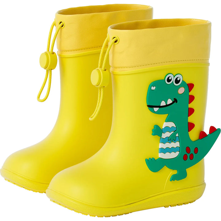 Kids Girl Boy Rain Boots Waterproof Toddler Rainboots Children's Shoes Rubber Boots Kids Baby Cartoon Dinosaur Water Shoes Boots