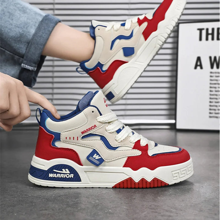 New Four Seasons Men's Sneakers Men's Comfortable Platform Shoes  Trend Lace-up Vulcanized Shoes White Casual Sneakers 5