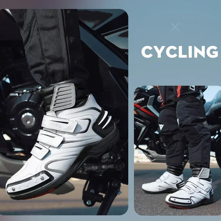 Boots Motorbike Racing Ankle Men Leather Motos Breathable Anti Slip Wear-resistant Riders Length Shoes 2025 New Motorcycle Boots