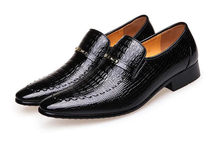 Mens PU Luxury Crocodile Pattern Men Business Dress Shoes Leather Casual Social Shoe Male Wedding Footwear Zapatos Hombre
