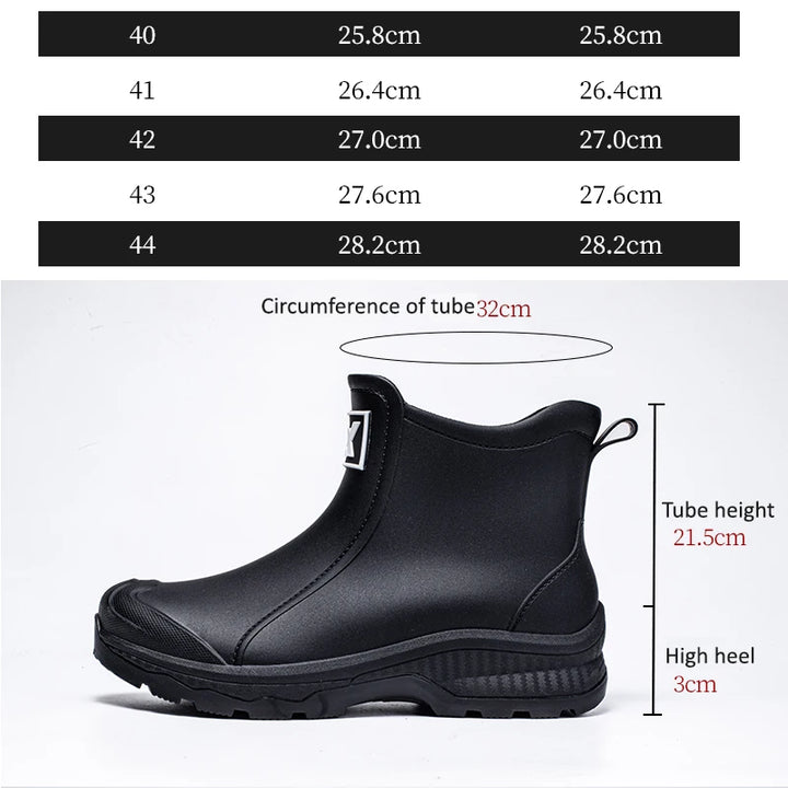 Women Waterproof Boots New Style Elastic Mouth Ankle Boots Mid Top Rain Shoes Non Slip Outdoor Indoor Chelsea Water Boot Woman