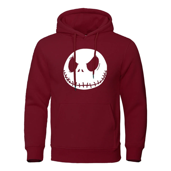 Halloween Cute Big Mouth Head Printing Hoodie Men Oversize Loose Hoody Fashion Casual Streetwear Pullover Fleece Sweatshirt Man