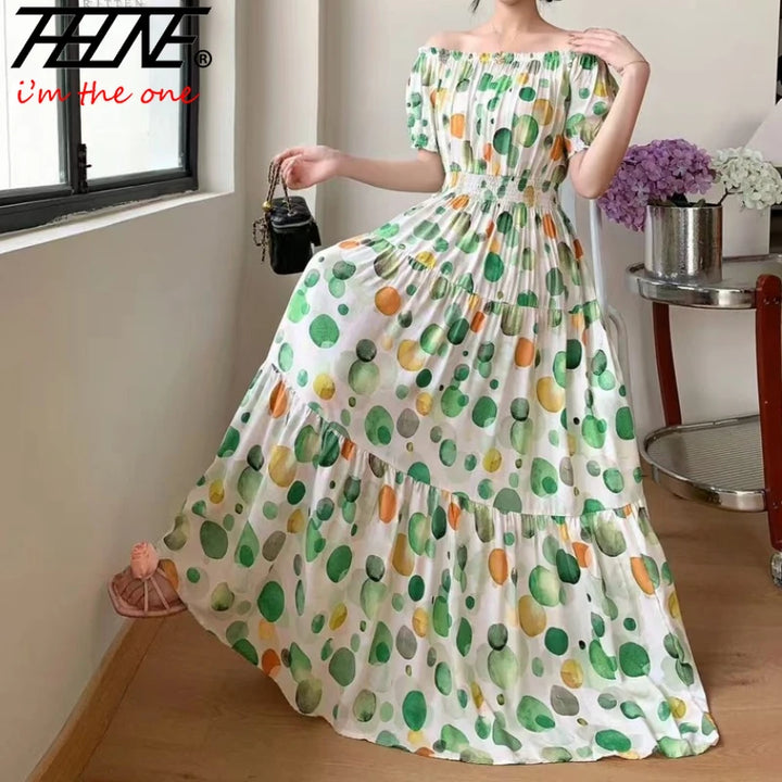 Vestidos Para Mujer Maxi Long Dress native stamps Bohemian Boho Cotton Floral Vintage casual.