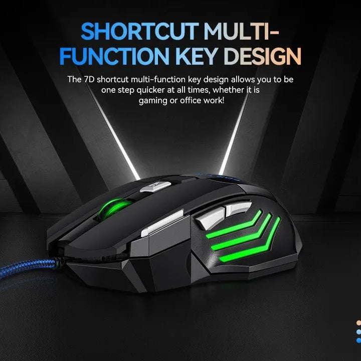 1 PC ITLY New Hyperspeed USB Gaming Mouse RGB Backlit Ergonomic Game Mice 7D Esports Wired Mouse for Laptop PC Gamer