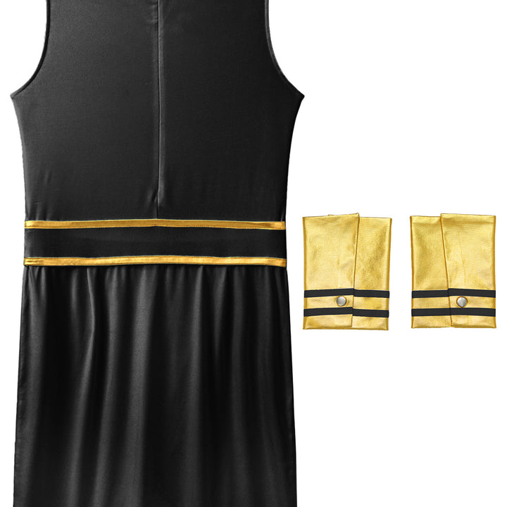 Mens Halloween Egyptian Pharaoh Costume Cosplay Theme Party Ancient Egypt God Robe Dress Greek Rome Spartan Warrior with Cuffs