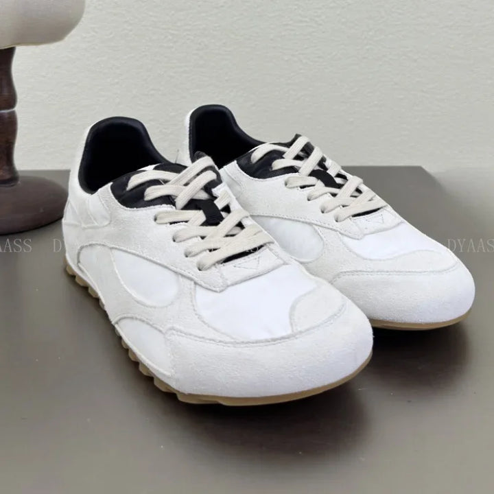 Designer Women Sneakers Casual Shoes Women Men Lace Up Round Toe Flats Non Slip Comfort Concise  Mixed Color Walking Shoes