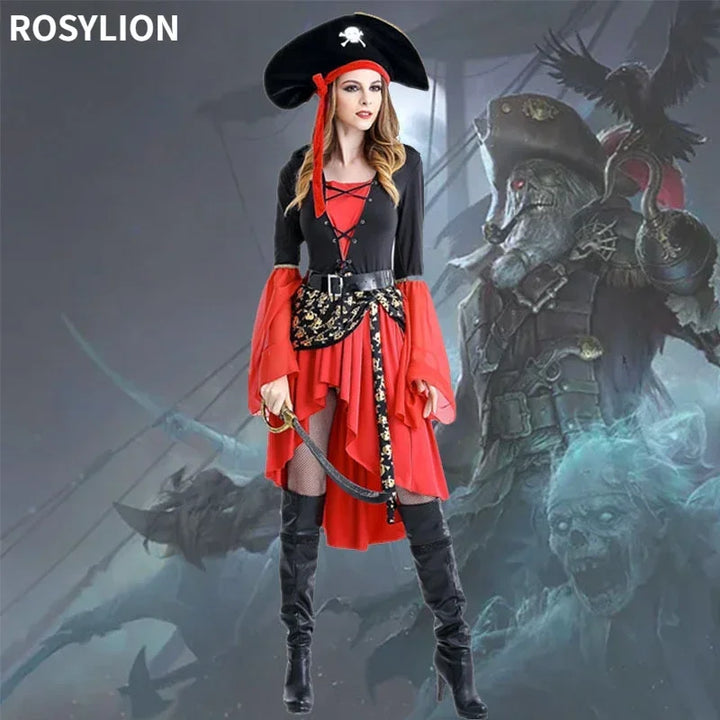 Halloween Costumes Female Pirates Clothing Girls Sexy Cosplay Game Uniforms Large Size Comic-con Anime Expo Anime Expo Xxl