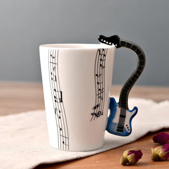 Dropshipping Ceramic Mugs Guitar Mug Musical Instrument Musical Note Shapes Coffee Mugs Milk Tea Cups Drinkwars for Kitchen Tool
