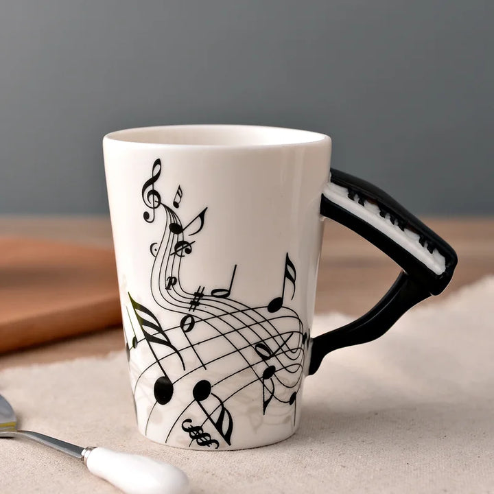 Dropshipping Ceramic Mugs Guitar Mug Musical Instrument Musical Note Shapes Coffee Mugs Milk Tea Cups Drinkwars for Kitchen Tool