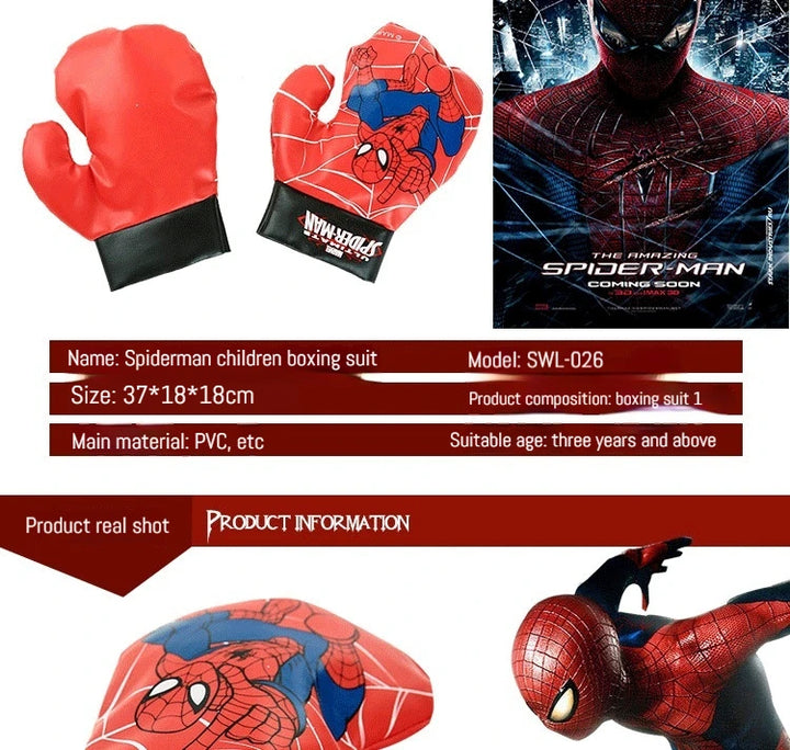 New Anime Marvel Spider Man Children's Toy Gloves, Children's Boxing Gloves Set, Cartoon Printed Boy and Girl Birthday Gifts