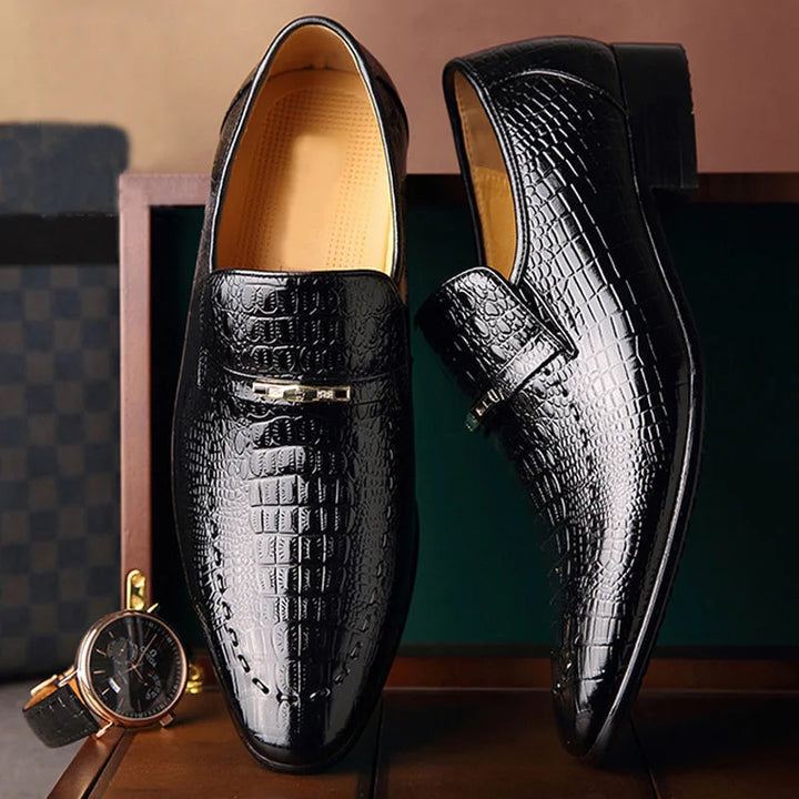 Mens PU Luxury Crocodile Pattern Men Business Dress Shoes Leather Casual Social Shoe Male Wedding Footwear Zapatos Hombre