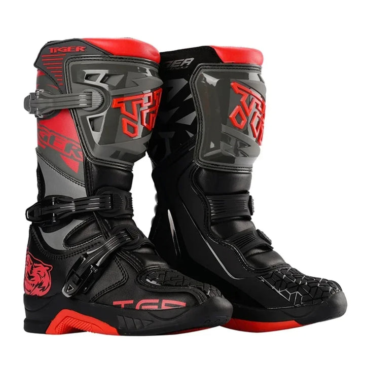Original Children TIGER Motorcycle Boots ATV Downhill Off-Road Botas Racing Riding Soft Sole Youngster Motocross Boots For Kids