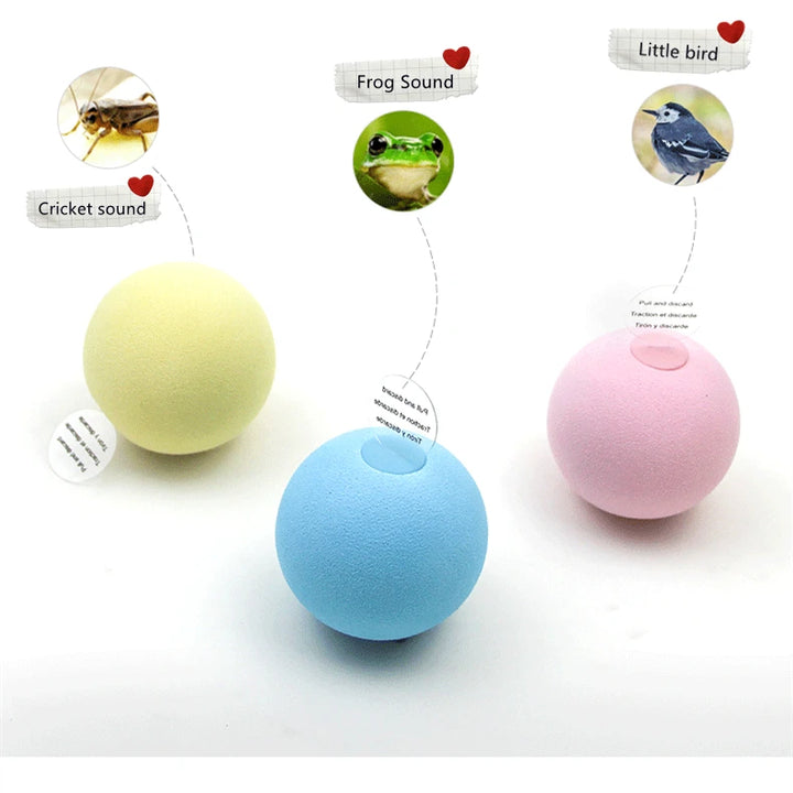 Smart Cat Toys Interactive Ball Plush Electric Catnip Training Toy Kitten Touch Sounding Pet Product Squeak Toy Ball Cat Supplie