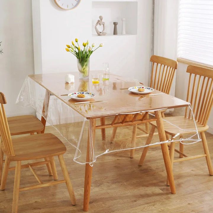 Desktop PVC Transparent Tablecloth Waterproof And Oil Proof Table Cloth Square Rectangular Coffee Table Table Cloth 1.4 2.2 3M