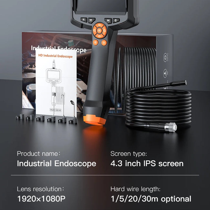 Industrial Endoscope Camera 4.3 "Single Dual Lens HD 1080P Car Inspection Borescope IP67 Waterproof Sewer Camera With LED