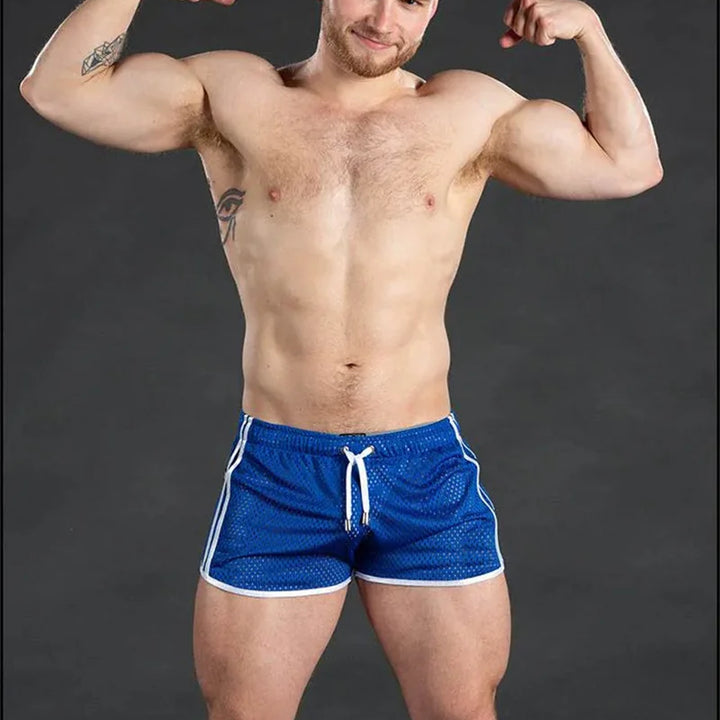Men Shorts Sport Cool Running Shorts Quick Dry Grid summer Workout Short Pants Breathable Men Fashion Training Swim Beach Shorts
