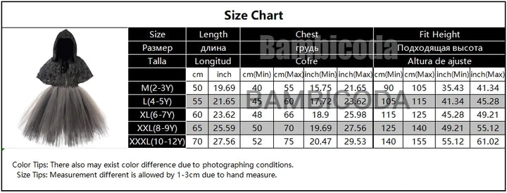 Halloween Grim Dresses Horror Death Cosplay Black Cloak Costume kids Girls Party Clothes Halloween Dress Demon Ghosts Costume