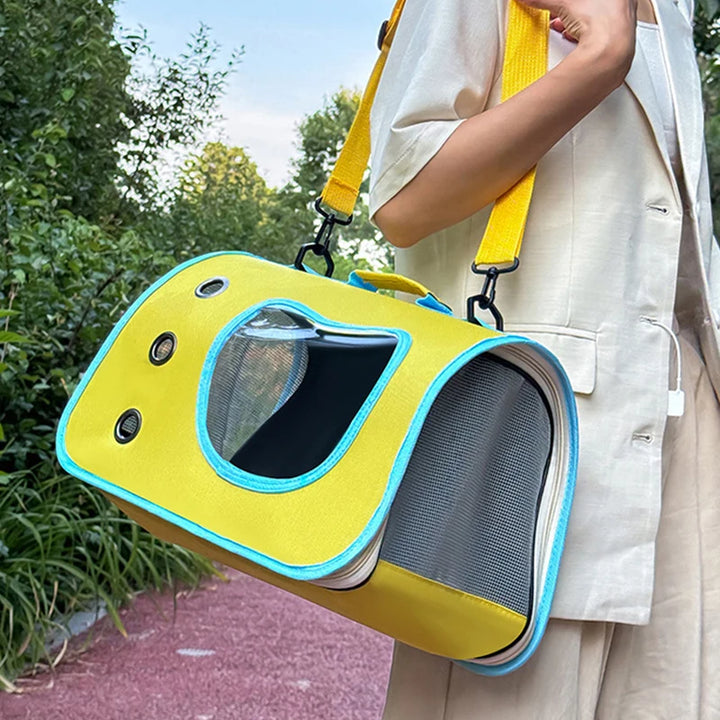 Portable Pet Carrier Bag for Small Dogs Cats Outdoor Foldable Cat Bag Breathable Cat Shoulder Bag Kitten Carrying Bag