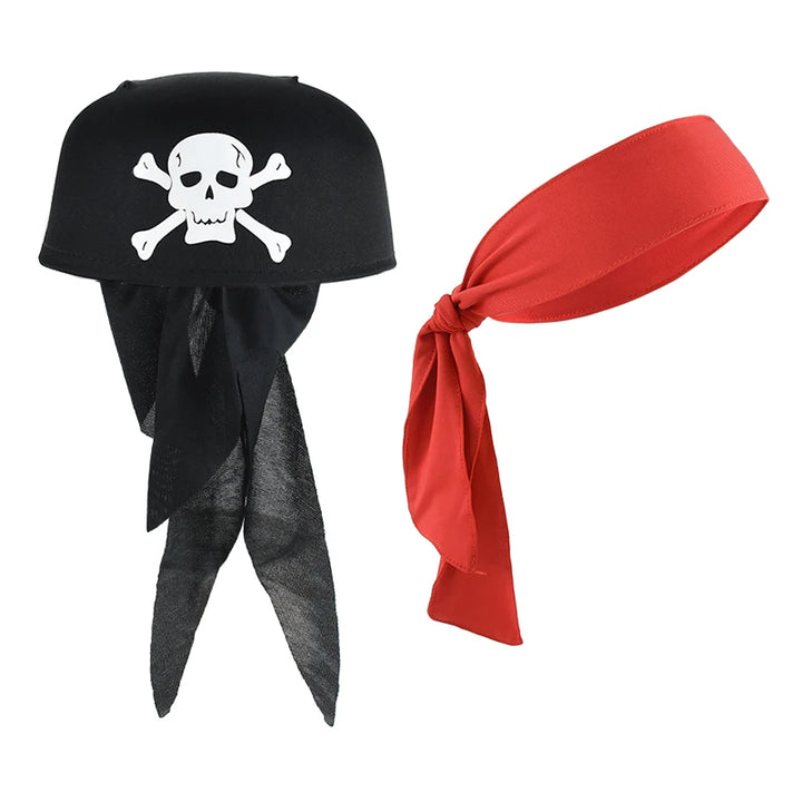 Halloween Pirate Hat Cap Decoration Kids Adult Masquerade Captain Headscarf Cosplay Costume Props Halloween Party Decoration