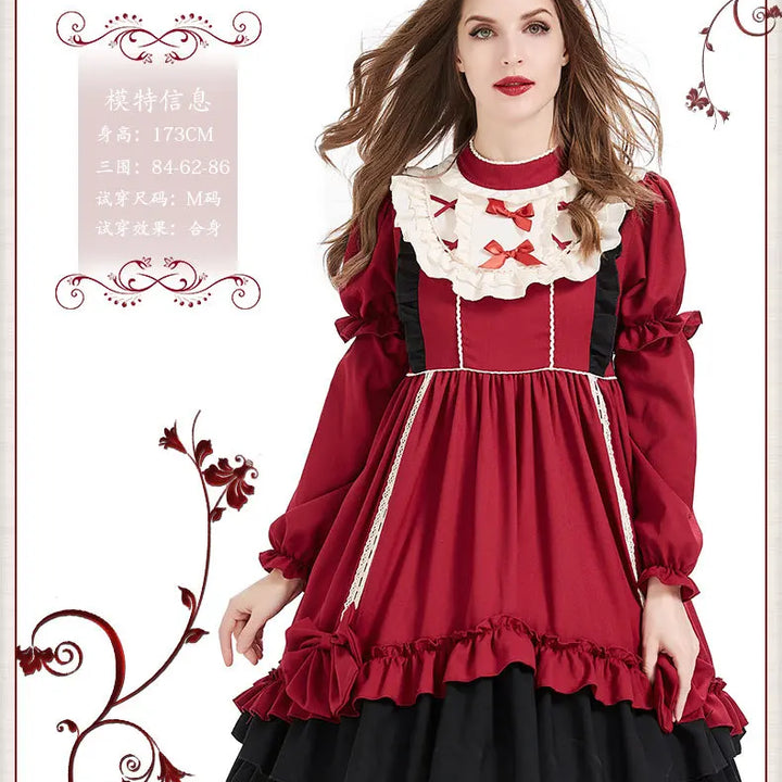 Halloween Costumes Lolita Dress for Child Princess Dress Lovely Red Lolita Princess Costume Carnival Party Cosplay Dresses