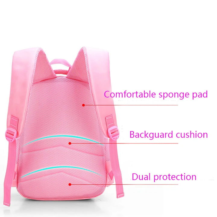 3PCS Kid Backpack For Girls Cartoon Cat Bowknot Children Lovely Bookbag with Lunch Box Schoolbag Gift Girl Backpack Waterproof