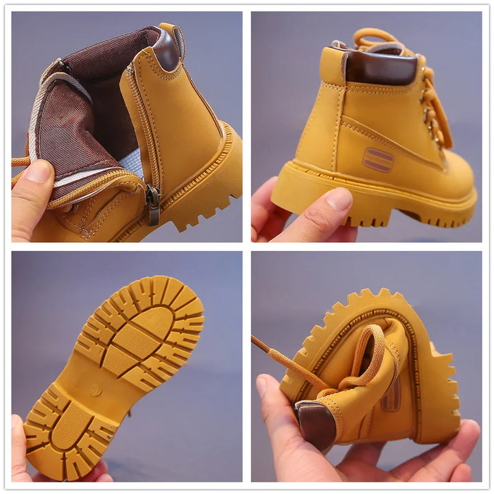 Kids Ankle Boots for Boys Girls 2025 New Autumn Toddler Hiking Boots Breathable Non-slip Korean School Shoes for Rainy Season