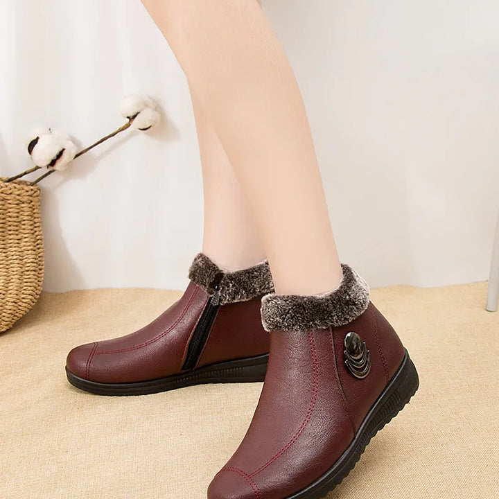 Women's Boots 2024 New Arrival Winter Snow Booties Female Fur Ankle Boots Waterproof Winter Warm Plush Shoes Non-slip Mom Bota