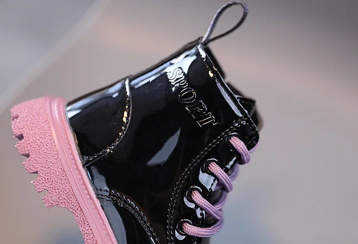 Children Boots Patent leather Casual Sneakers Baby Kids Shoes Waterproof British Ankle Short Boots Boys Shoes Toddler Snow Boots