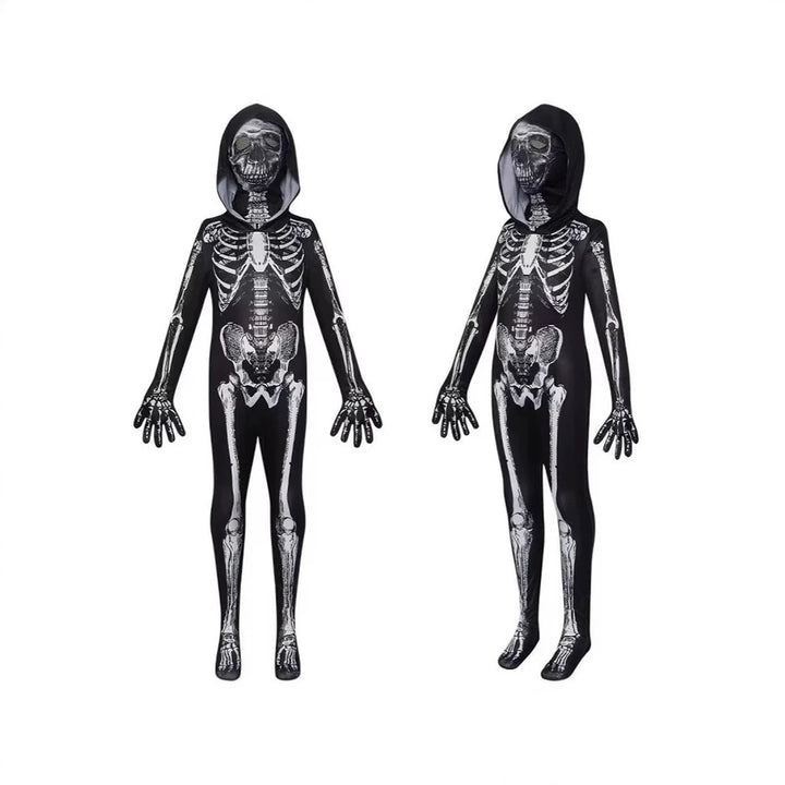 Halloween Skull Costume Children's Terror Dress Up Hooded Game Cosplay Holiday Gift Costume