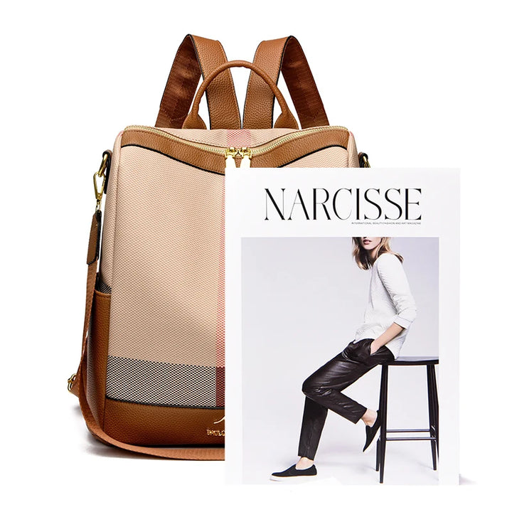 LONOOLISA Multi-functional Women's Backpacks Luxury Designer Rucksack High Quality Travel School Shoulder Bag Casual Sac A Dos