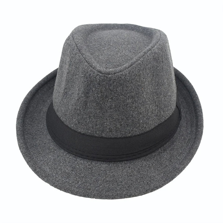 Unisex British Felt Jazz Hats For Middle Aged Men Bucket Hat Wool Fedoras Hat Autumn Winter Gentlemen Wedding Party Magic Caps