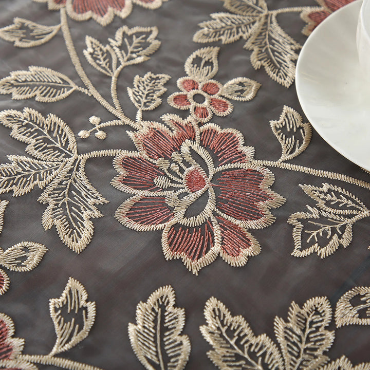 Battilo Lace Table Cover Round Rectangular Tablecloth Luxury Embroidered Coffee Table Cloths for Dining Table Wedding Home Decor