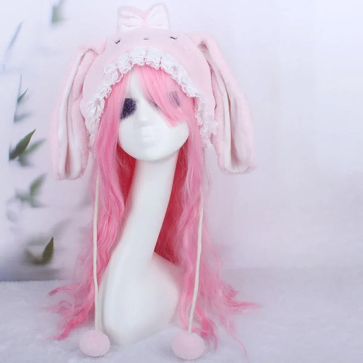 Halloween Girl Funny Headgear Cute Rabbit Ears Cap Warm Plush Pet Hat Christmas Cosplay Props Headwear Supplies