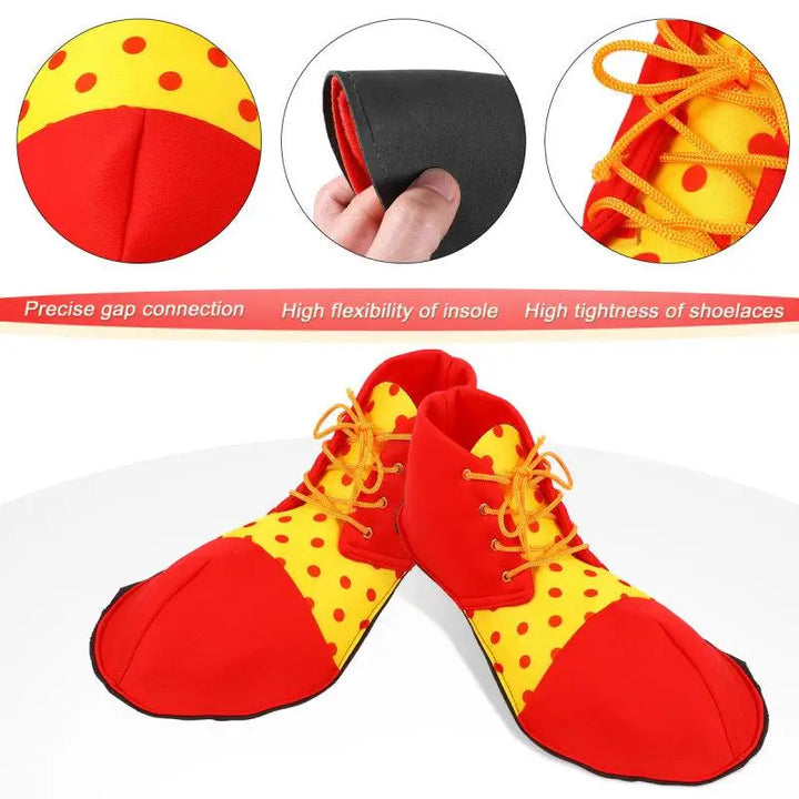 Adult Clown Shoes Costume Halloween Red Yellow Circus Play Role Masquerade Costumes Carnival Men Cosplay Prop Shoes