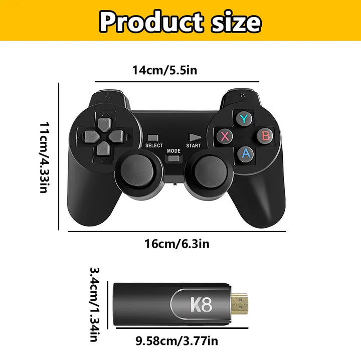 4K HD K8 Gamepad 64G Retro Video Game Console 40000+ Game 40+ Emulator Dual Wireless 2.4G Controller Retro Console Kids Gift Gam