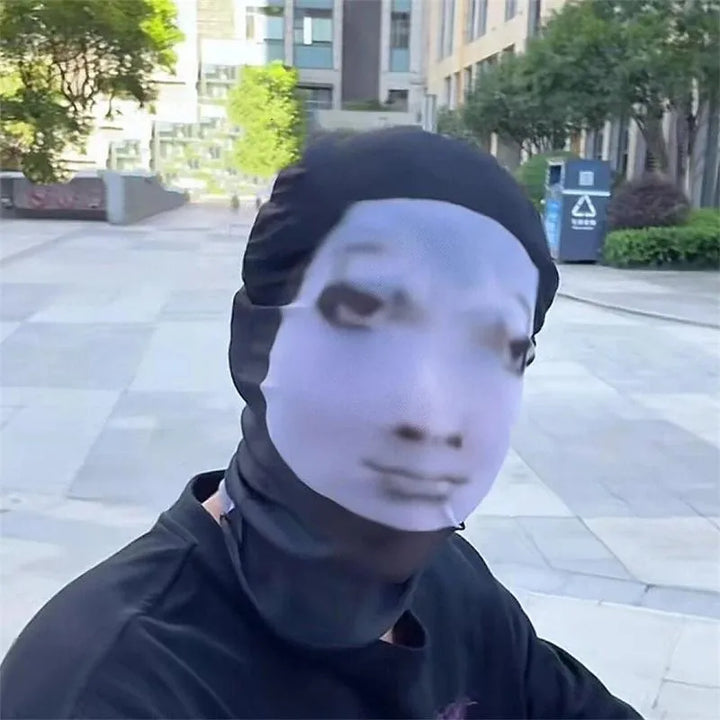 Halloween Cosplay Headwear Fashion Hip Hop Hood Hat Headgear 3D Full Face Mask Elastic Mesh Celebrity Face Mask for Party