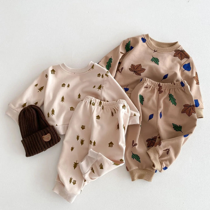 Newborn Baby Boy Girl Clothing Sets Spring Clothes 2PCS Outfits Long Sleeve Hoodie Top Sweatshirt+Elastic Pants Baby Items